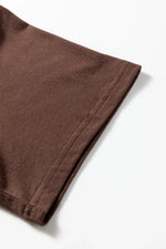 Red Sandalwood Floral Patchwork Short Sleeve T Shirt Loose Maxi Dress - MarkoFit