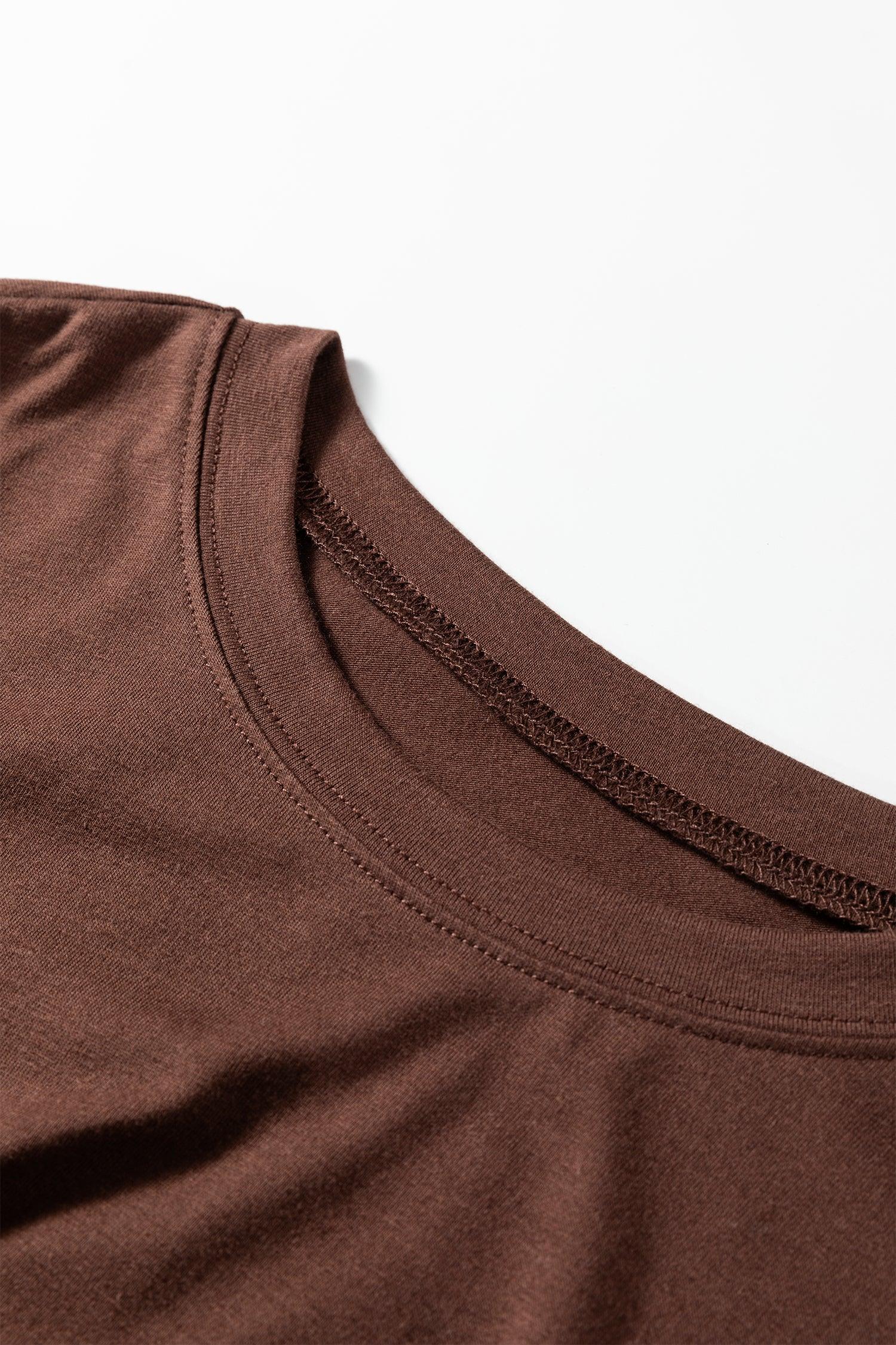 Red Sandalwood Floral Patchwork Short Sleeve T Shirt Loose Maxi Dress - MarkoFit