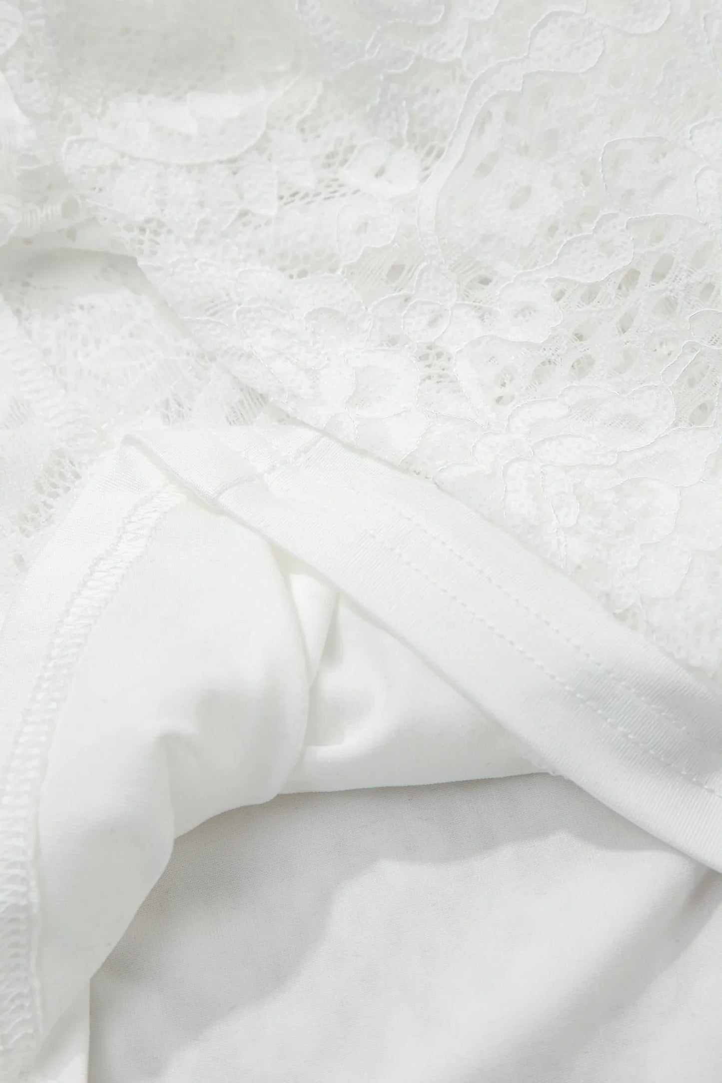 White Tie Spaghetti Straps Floral Lace Overlay Long Dress - MarkoFit