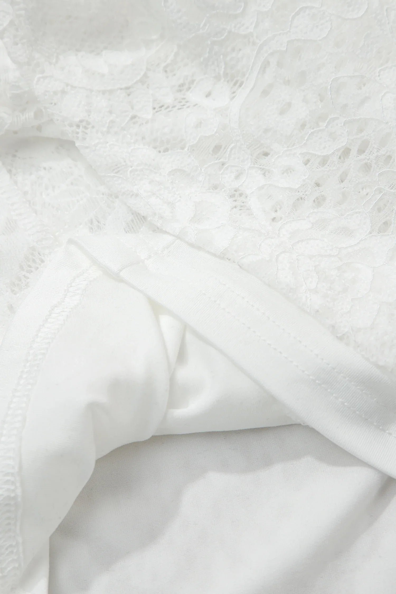 White Tie Spaghetti Straps Floral Lace Overlay Long Dress - MarkoFit