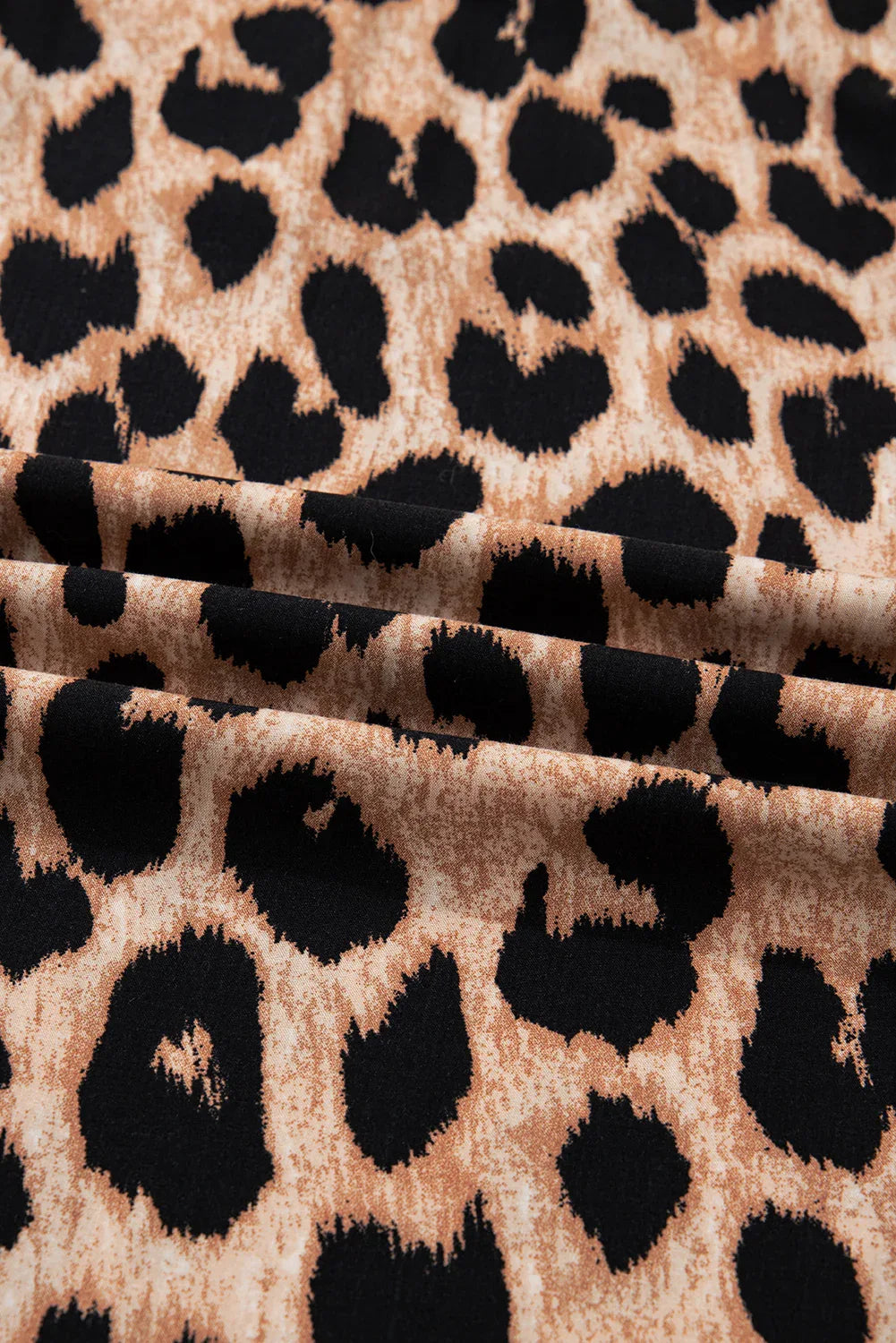 Brown Leopard Print Smocked Detail Flowy Midi Dress - MarkoFit