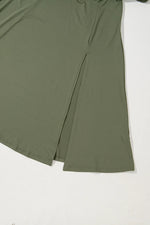 Four Leaf Clover Sleeveless Scoop Neck Flared Split Midi Dress - MarkoFit