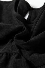 Black Lantern Sleeve Tiered Mini Dress - MarkoFit