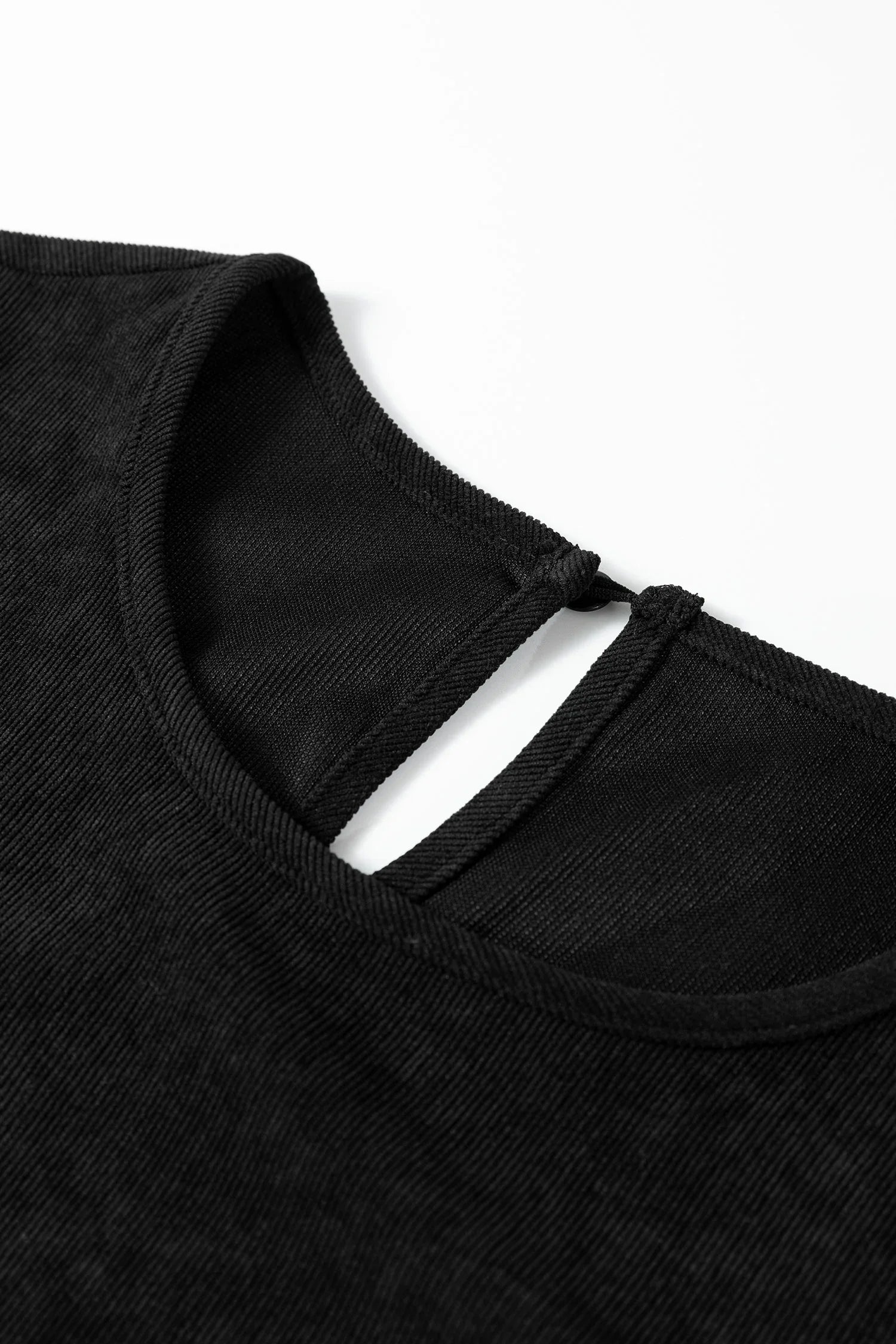 Black Lantern Sleeve Tiered Mini Dress - MarkoFit