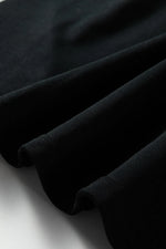 Black Leopard Print Patchwork Varsity Raglan Sleeve Sweatshirt Dress - MarkoFit