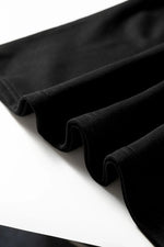 Black Varsity Contrast Banded Sleeve Shift Sweatshirt Dress - MarkoFit