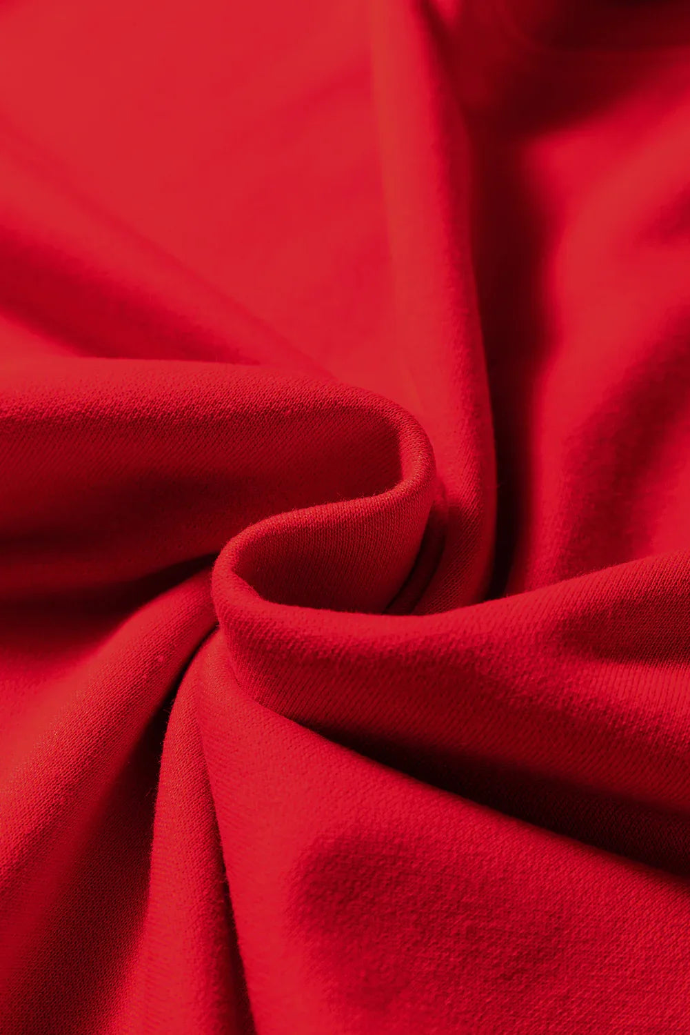 Fiery Red Varsity Contrast Banded Sleeve Shift Sweatshirt Dress - MarkoFit