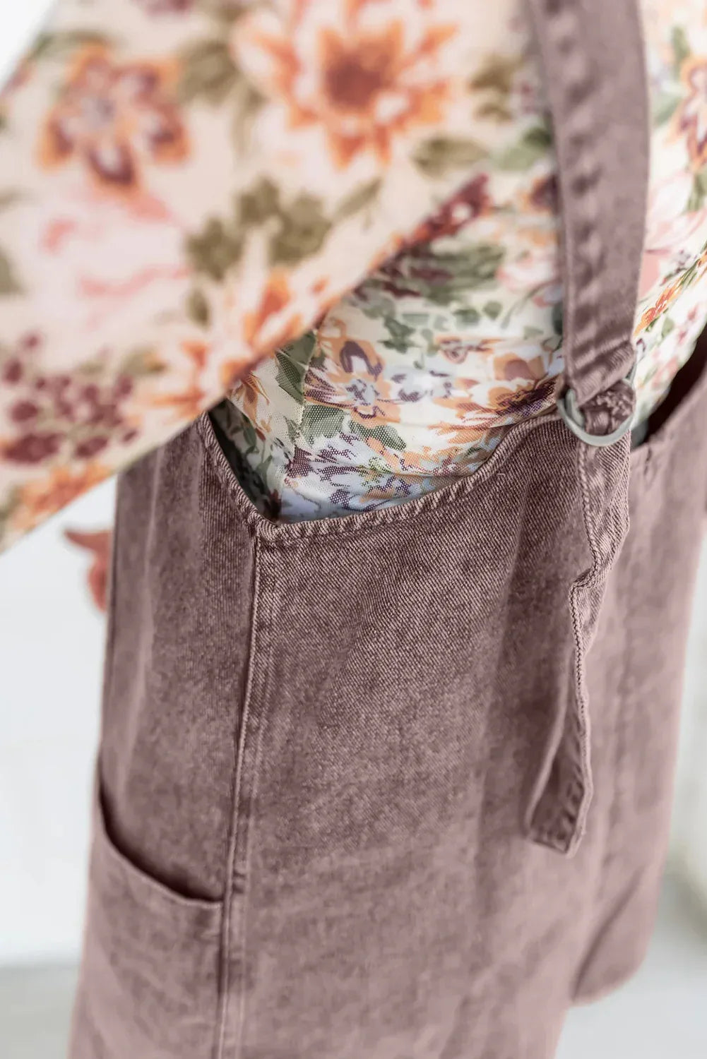 Goat Vintage Washed Denim V Neck Suspender Mini Dress - MarkoFit