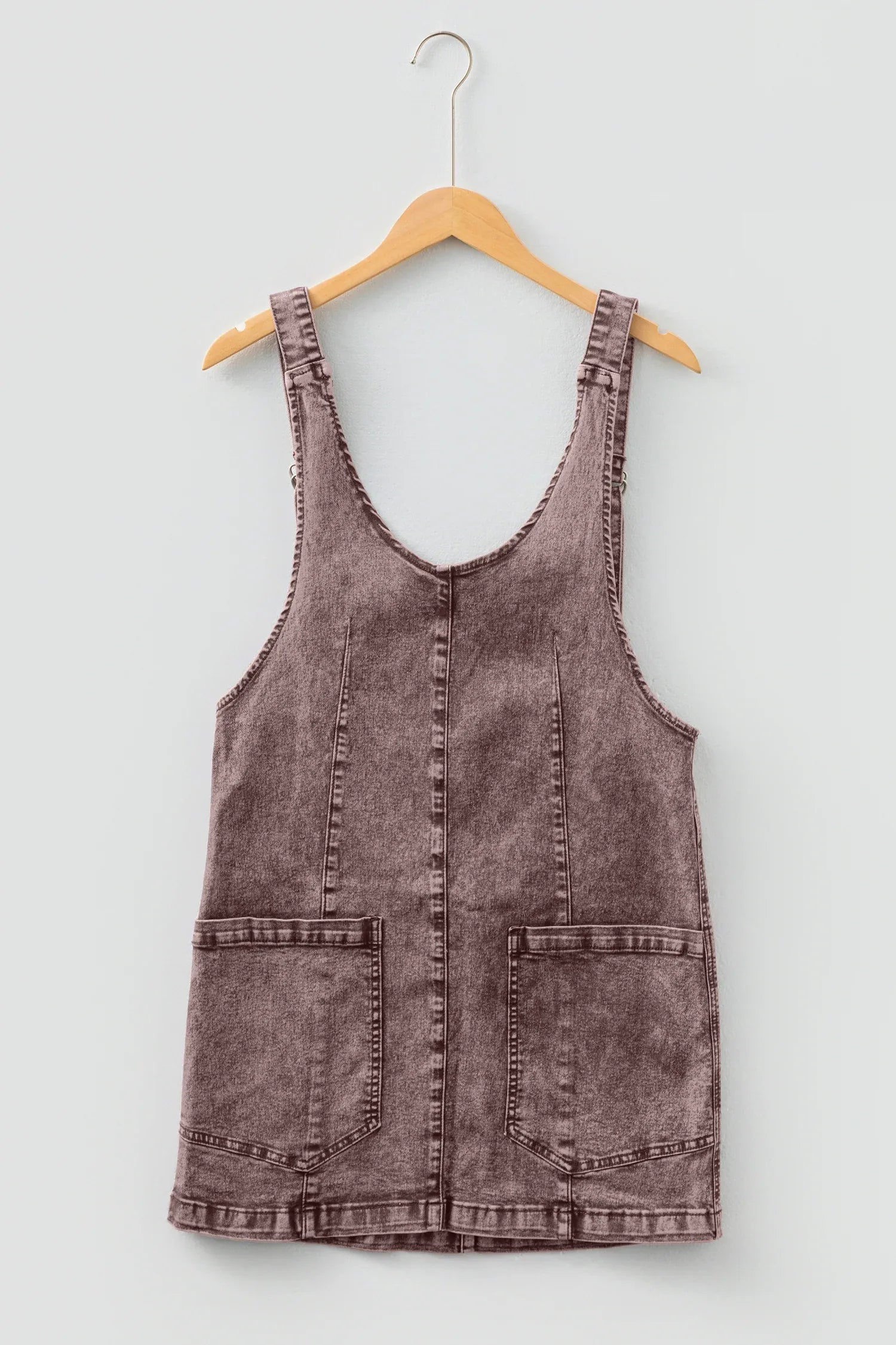 Goat Vintage Washed Denim V Neck Suspender Mini Dress - MarkoFit