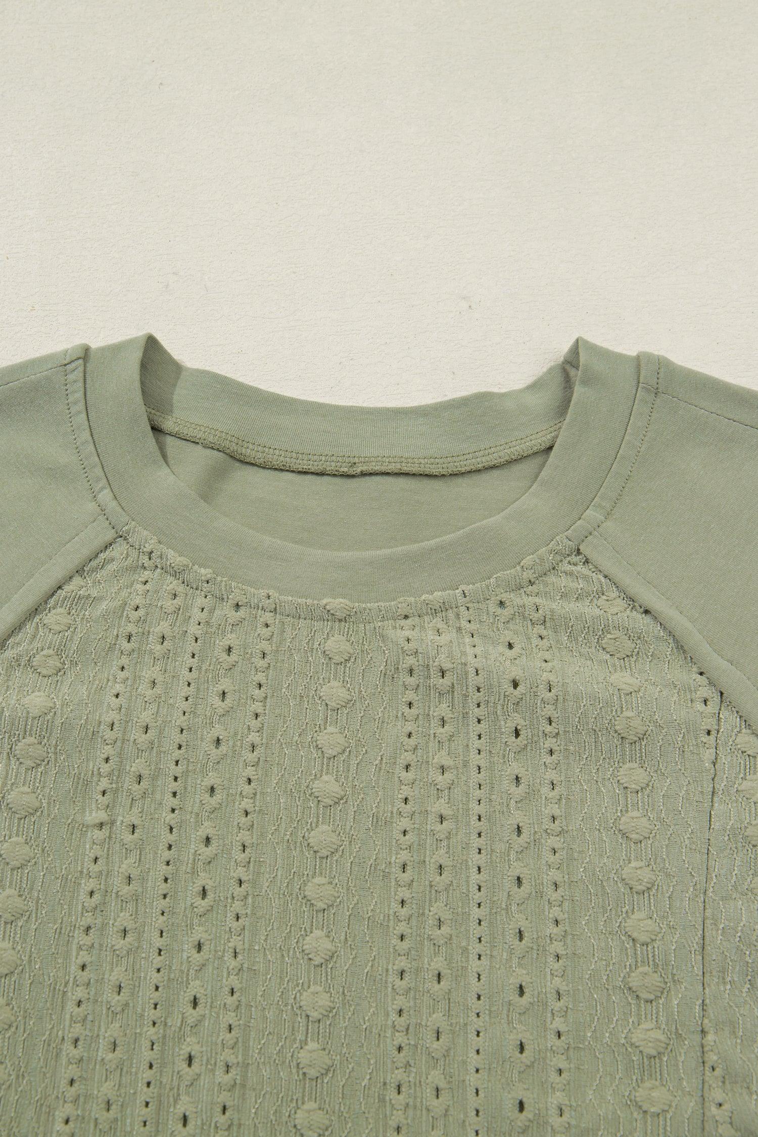 Laurel Green Jacquard Frilled Ruffled Long Sleeve Mini Dress - MarkoFit