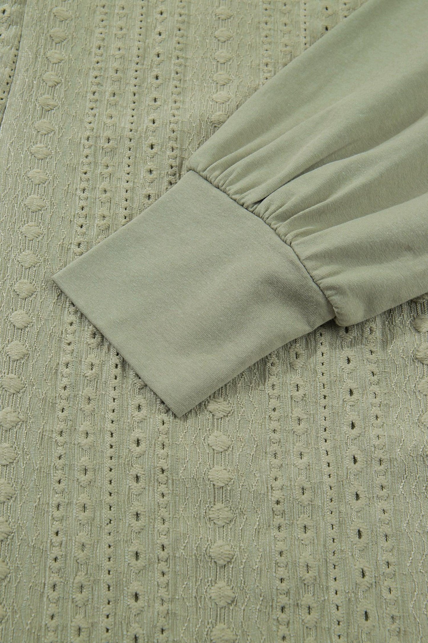 Laurel Green Jacquard Frilled Ruffled Long Sleeve Mini Dress - MarkoFit