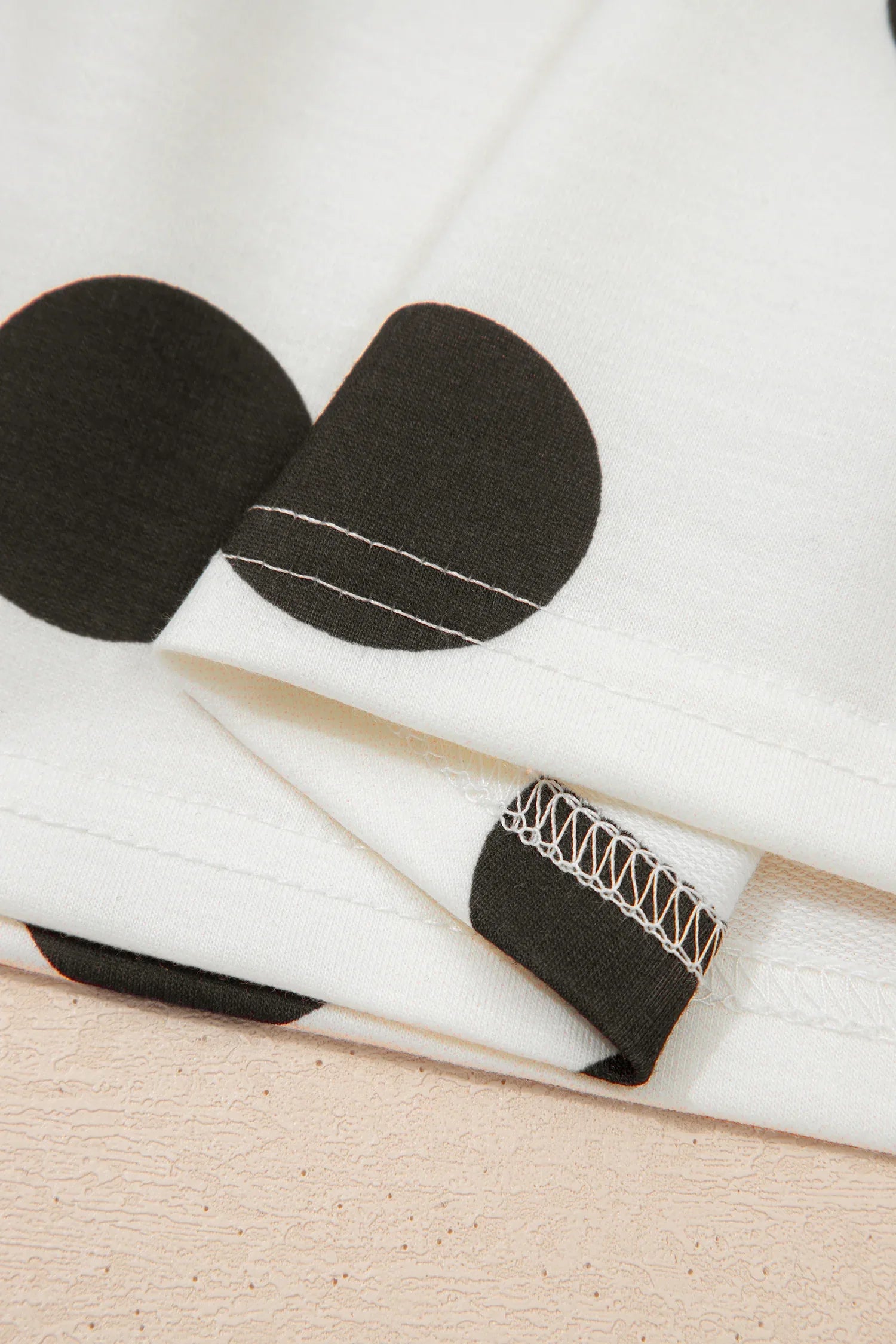 White Polka Dot Printed Long Sleeve Flared Mini Dress - MarkoFit