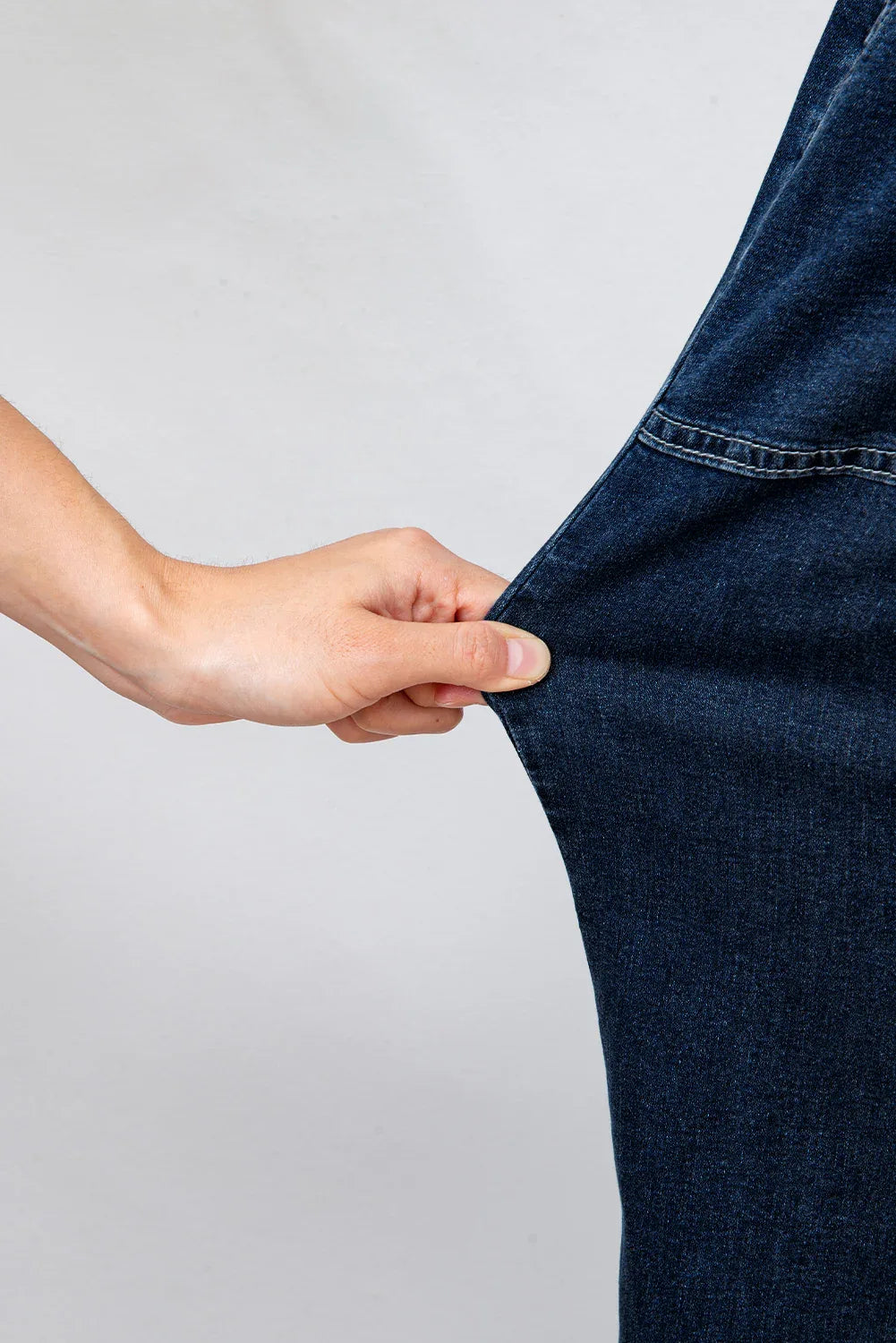 Dirty blue Plus Size Elastic Waist Ruffled Wide Leg Denim Pants - MarkoFit