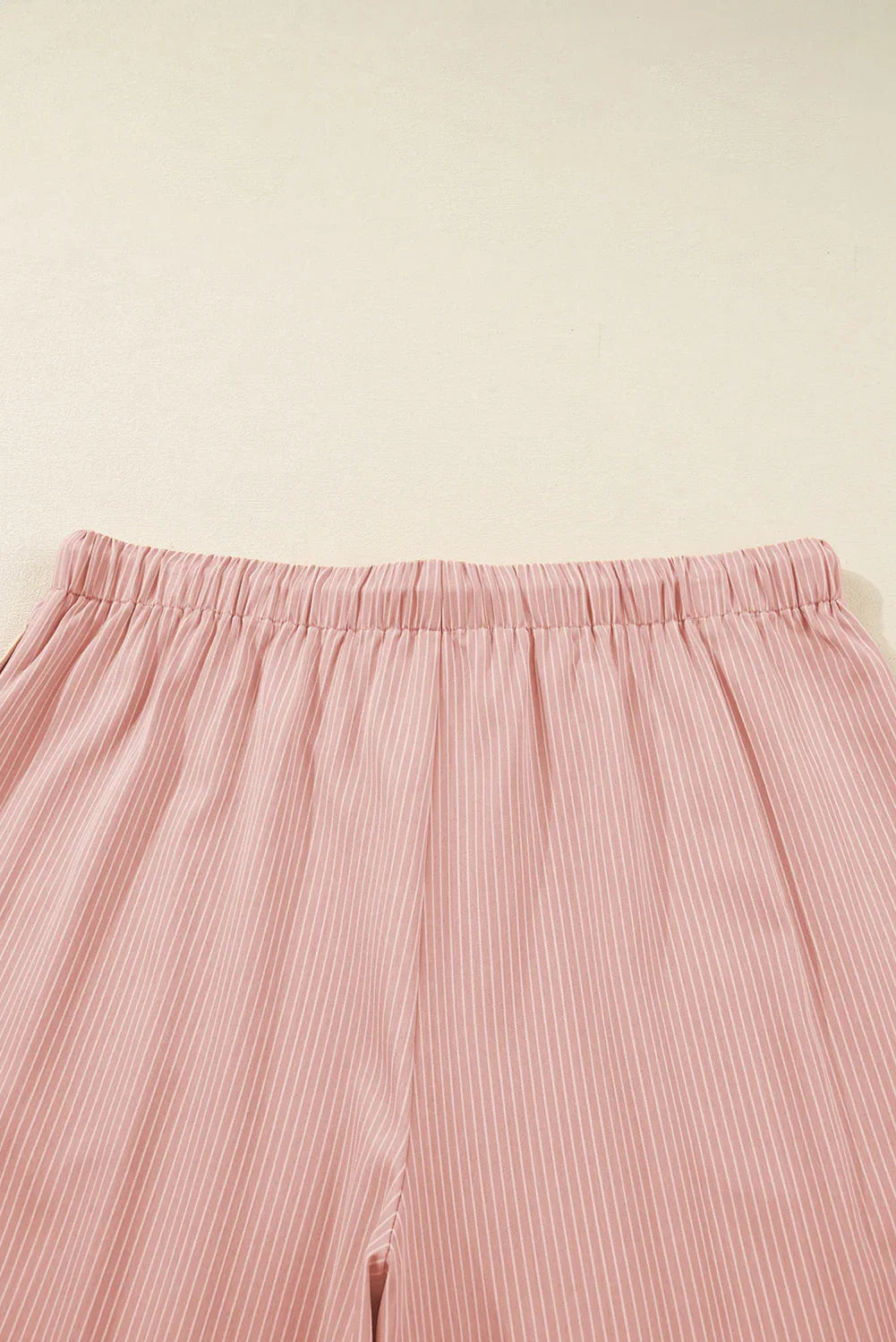 Pink Stripe Drawstring Plus Size Loose Pants - MarkoFit