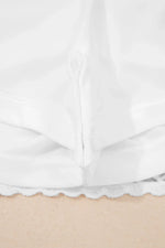 White Plus Size Frilled Elastic Waist Lace Trim Boho Ruffled Shorts - MarkoFit