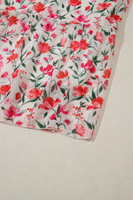 Pink Plus Size Floral Square Neck Puff Sleeve Ruffle Maxi Dress - MarkoFit