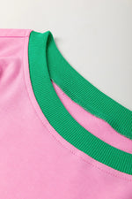 Bonbon Plus Size Contrast Trim T Shirt and Skirt Two Piece Set - MarkoFit