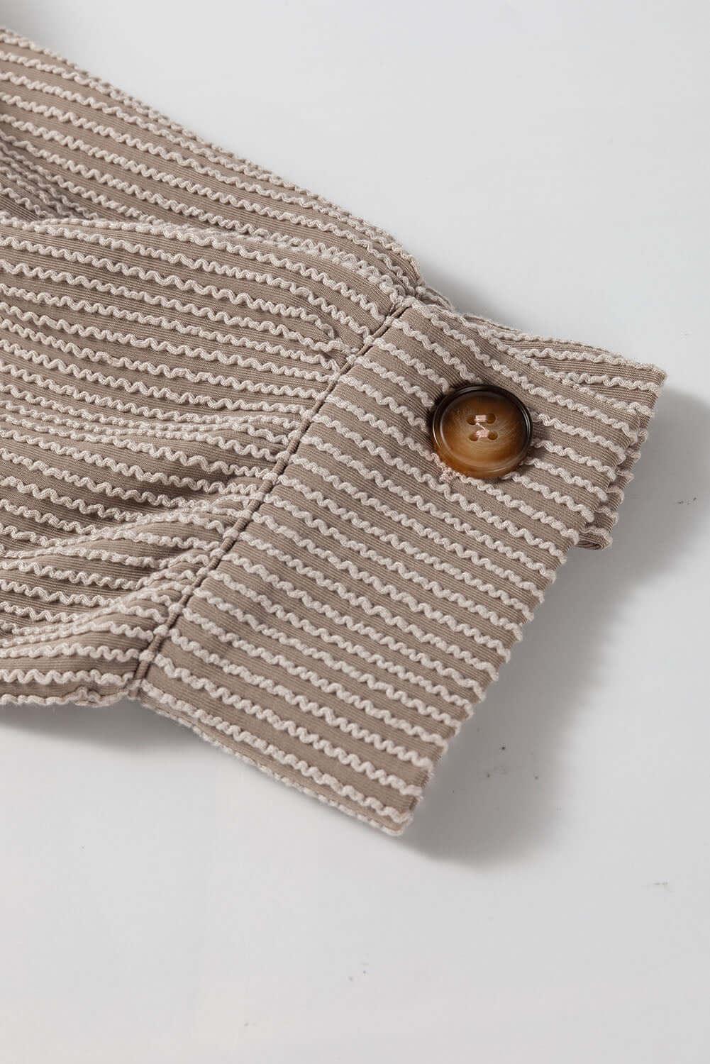 Smoke Gray Solid Corded Drop Shoulder Plus Size Shacket - MarkoFit