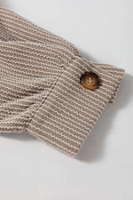 Smoke Gray Solid Corded Drop Shoulder Plus Size Shacket - MarkoFit