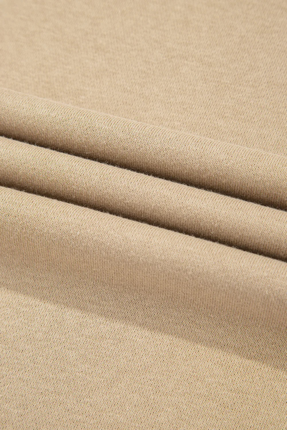 Apricot Solid Crew Neck Drop Shoulder Plus Size Sweatshirt - MarkoFit