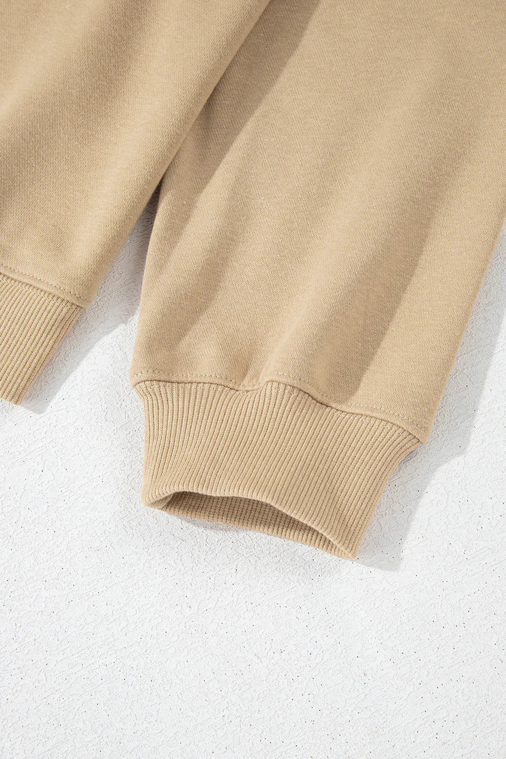 Apricot Solid Crew Neck Drop Shoulder Plus Size Sweatshirt - MarkoFit