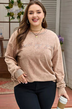 DUNE saved by grace Embroidered Mineral Wash Plus Size Sweatshirt - MarkoFit