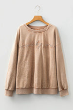 DUNE saved by grace Embroidered Mineral Wash Plus Size Sweatshirt - MarkoFit