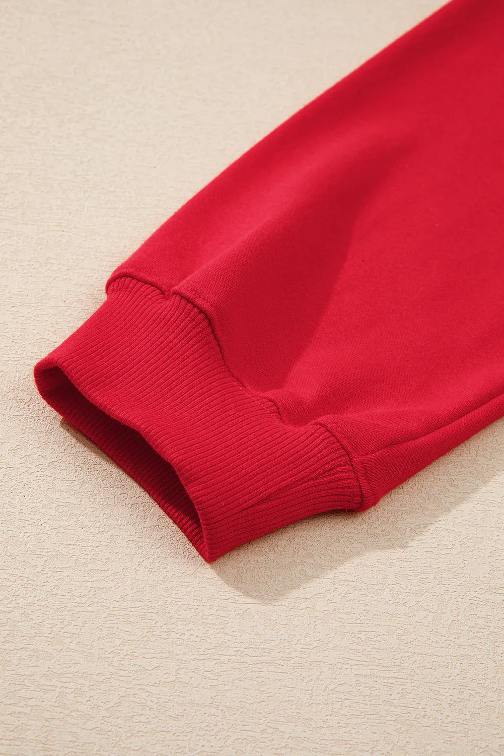 Racing Red Solid Crew Neck Drop Shoulder Plus Size Sweatshirt - MarkoFit