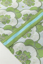 Green Floral Clouds Ruffled Short Sleeve Summer Blouse - MarkoFit