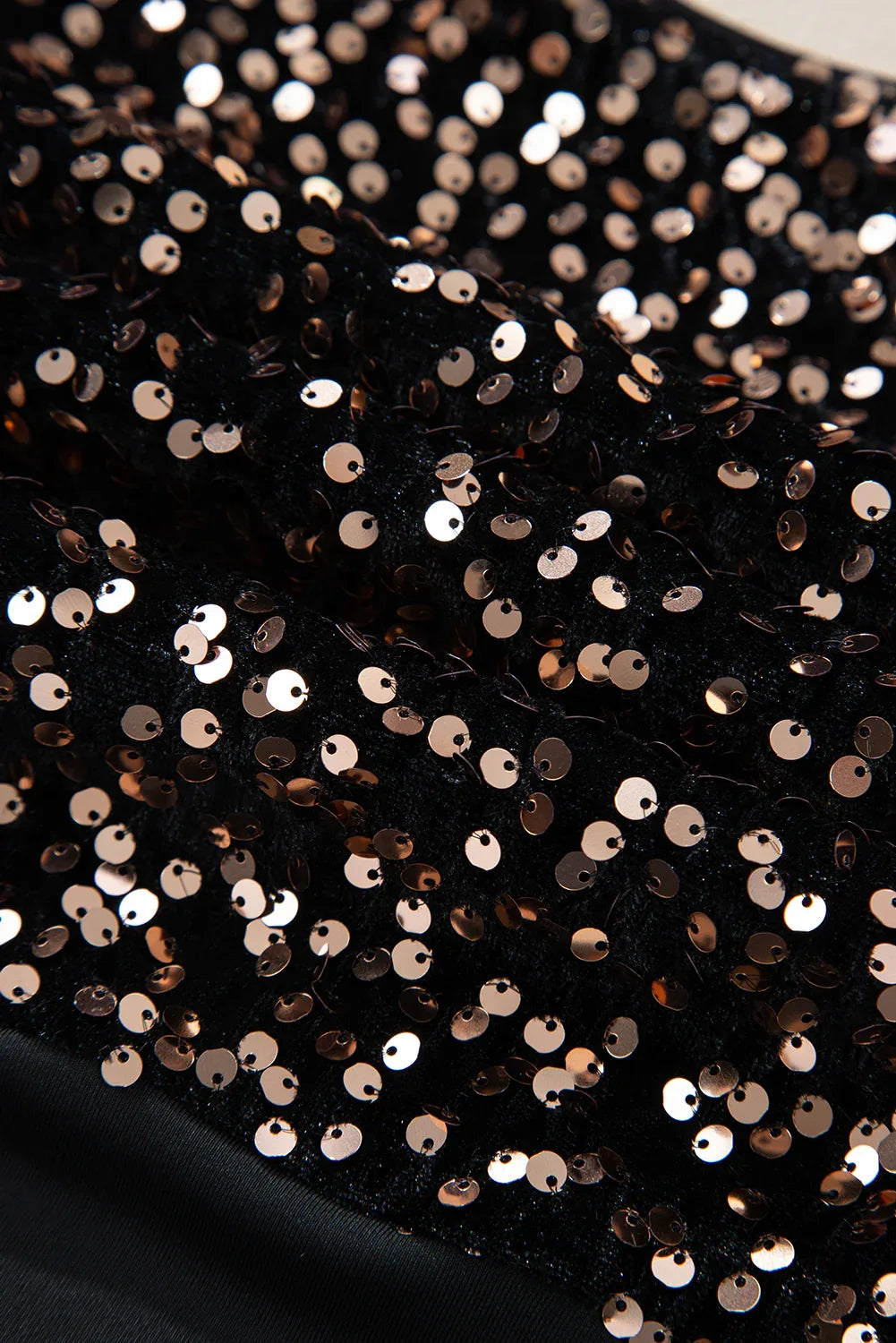 Black Deep V Back Sequin Puff Sleeve Bodysuit - MarkoFit