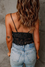 Black Crochet Lace Bralette Crop Top - MarkoFit