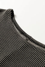 Carbon Grey Twisted Ribbed Dolman Long Sleeve Top - MarkoFit