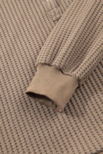 Casual Solid Color Textured Snap Button Collared Baggy Top - MarkoFit