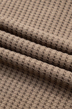 Casual Solid Color Textured Snap Button Collared Baggy Top - MarkoFit