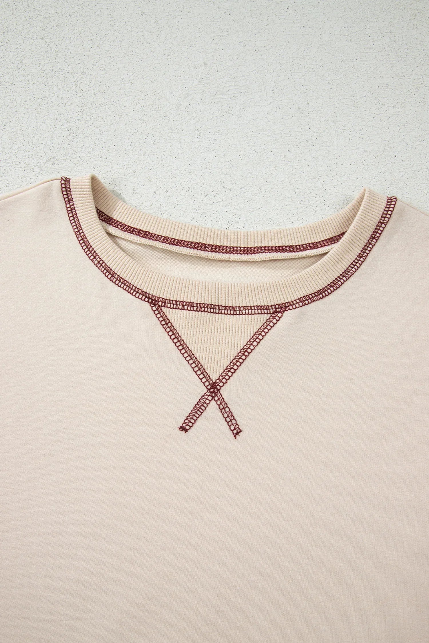 Red Stripe Sleeve Patchwork Casual Knit Top - MarkoFit