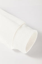 White Floral Patchwork Waffle Knit Raglan Top - MarkoFit