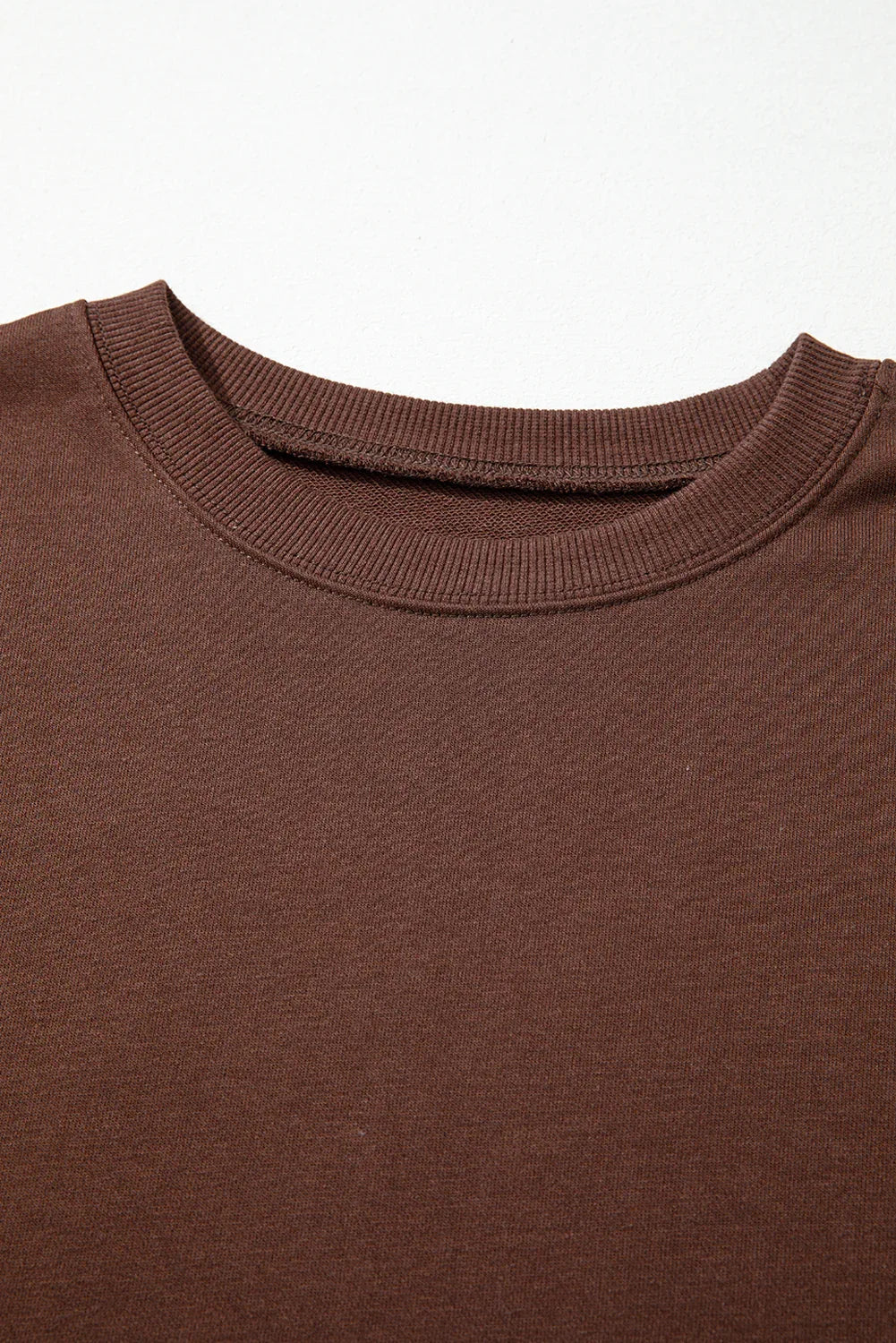 Coffee Varsity Striped Detail Drop Shoulder Oversized Sweatshirt - MarkoFit