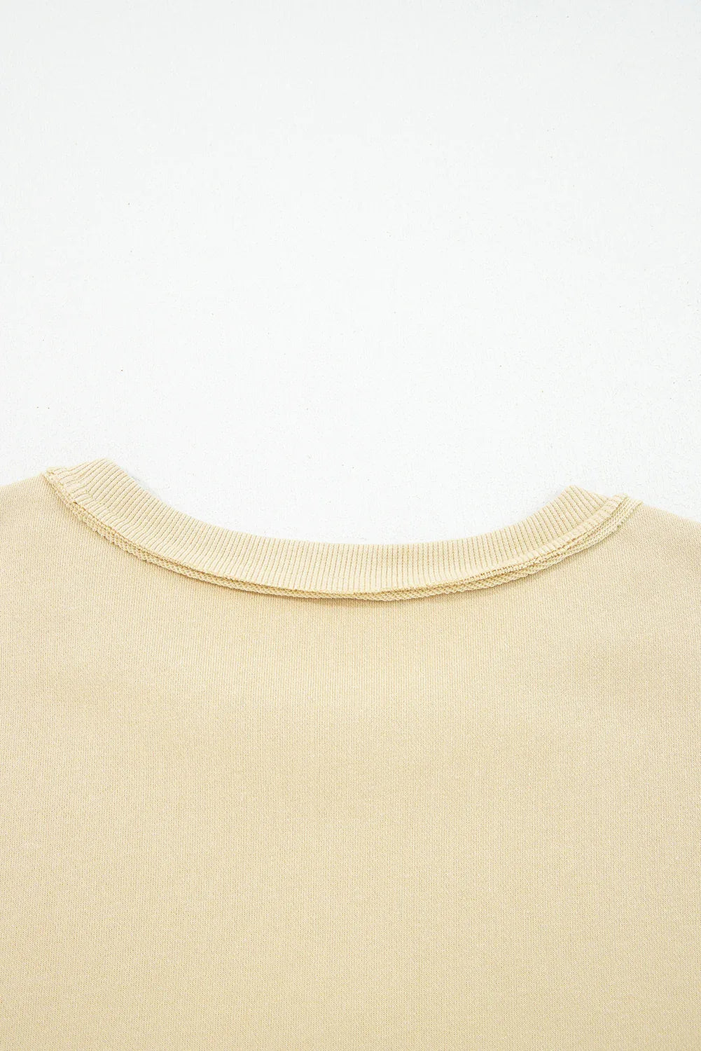 Pale Khaki Floral Applique Baggy Pullover Sweatshirt - MarkoFit