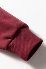 Red Dahlia Varsity Striped Detail Drop Shoulder Oversized Sweatshirt - MarkoFit