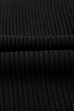 Black Colorblock Edge Ribbed Knit U Neck Tank Top - MarkoFit