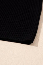 Black Colorblock Edge Ribbed Knit U Neck Tank Top - MarkoFit