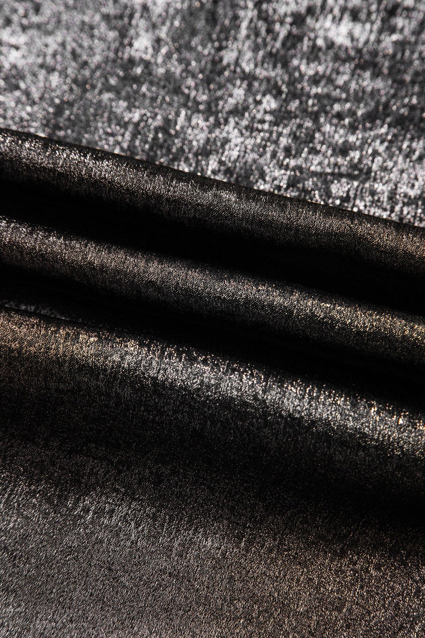 Silvery Metallic Round Neck Ruffle Trim Sleeveless Top - MarkoFit