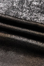 Silvery Metallic Round Neck Ruffle Trim Sleeveless Top - MarkoFit