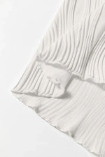 White Solid Color Wavy Textured Round Neck Tank Top - MarkoFit