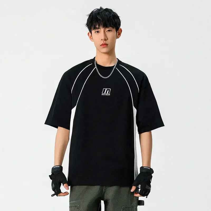 Embroidered short sleeved T-shirt for men - MarkoFit