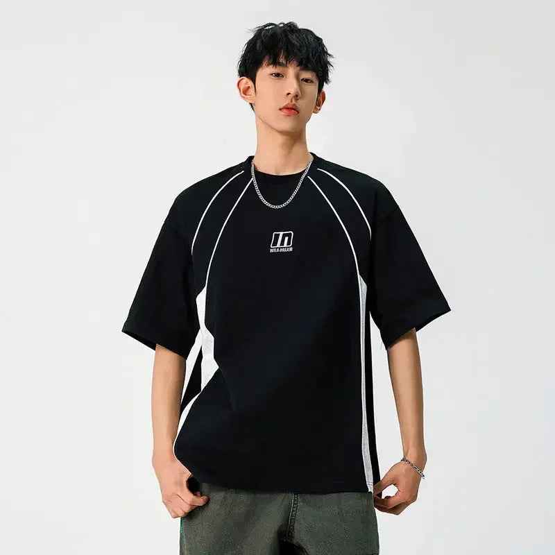 Embroidered short sleeved T-shirt for men - MarkoFit