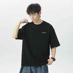 Short sleeved letter embroidered T-shirt for men - MarkoFit