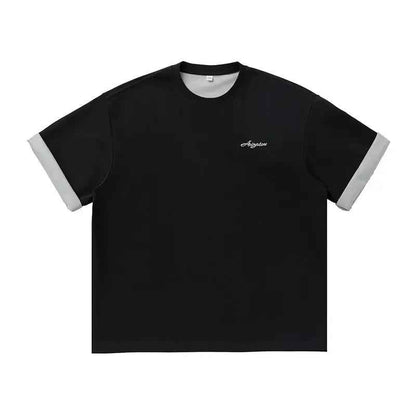 Short sleeved letter embroidered T-shirt for men - MarkoFit