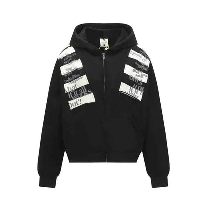 Street Style Letter Patch Suede Hooded Sweatshirt for Men and Women - MarkoFit