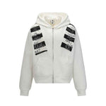 Street Style Letter Patch Suede Hooded Sweatshirt for Men and Women - MarkoFit